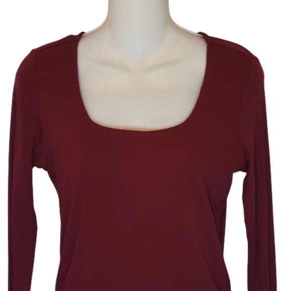 Violet & Roses Long Sleeve Bodysuit -Burgundy - NWT - Picture 3 of 5